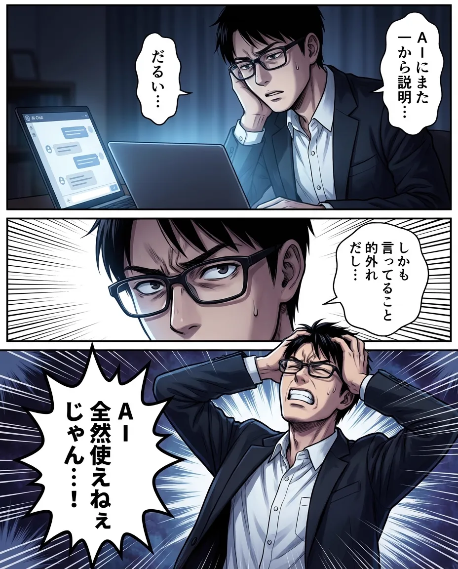 漫画1: AIへの不満